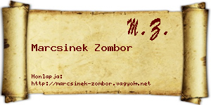 Marcsinek Zombor névjegykártya